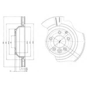 Disc frana AUDI Q7 (4L) (2006 - 2015) DELPHI BG4070 piesa NOUA