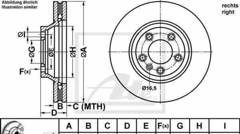 Disc frana AUDI Q7 4L ATE 24.0134-0124.1