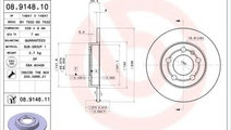 Disc frana AUDI TT (8N3) (1998 - 2006) BREMBO 08.9...