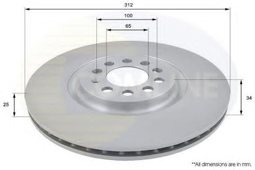 Disc frana AUDI TT (8N3) (1998 - 2006) COMLINE ADC1438V piesa NOUA