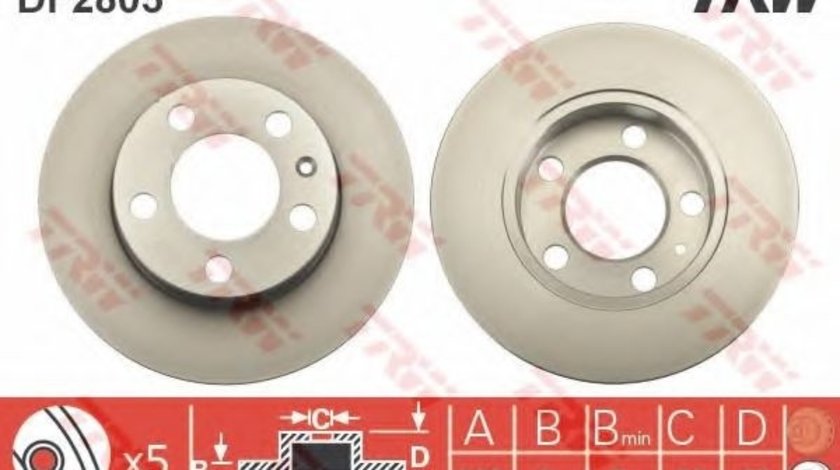 Disc frana AUDI TT (8N3) (1998 - 2006) TRW DF2805 piesa NOUA