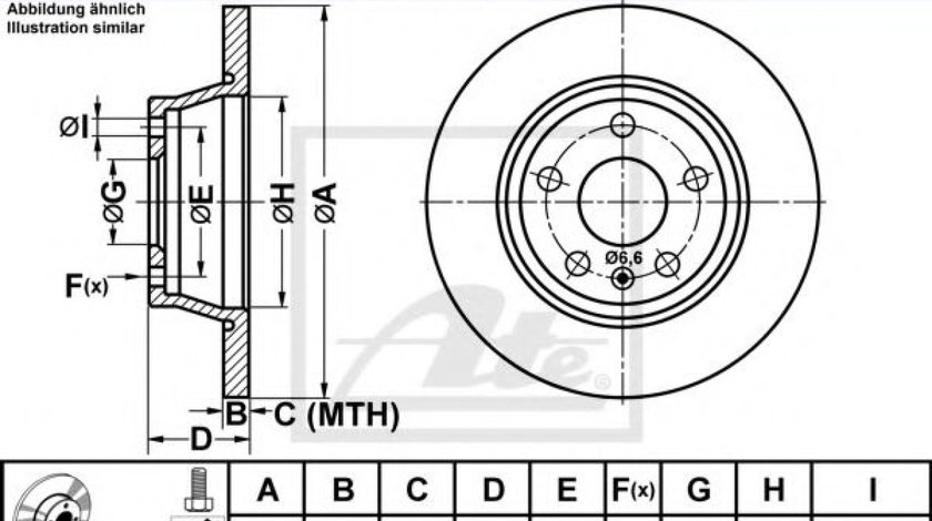 Disc frana AUDI TT Roadster (8J9) (2007 - 2014) ATE 24.0112-0175.1 piesa NOUA