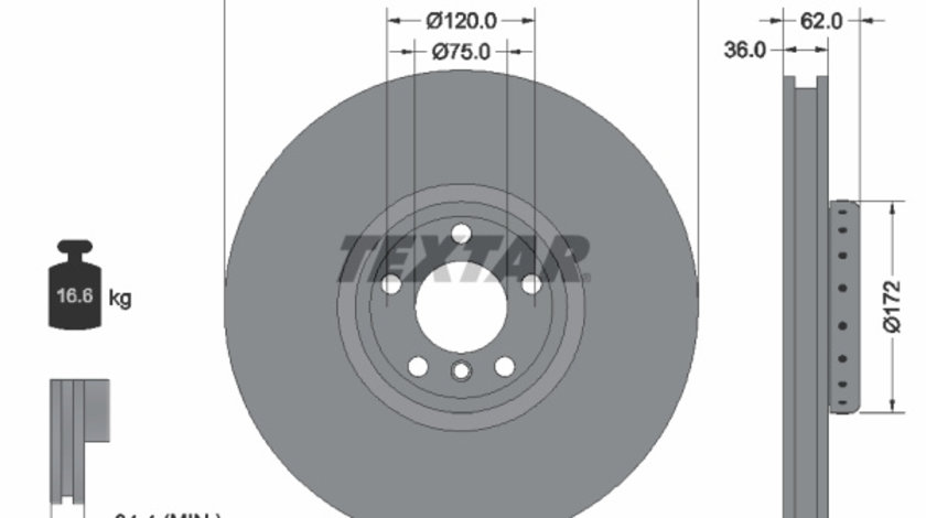 Disc frana Axa fata dreapta (92266525 TEXTAR) BMW