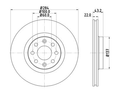 Disc frana Axa fata stanga (12108555 MTR) FIAT,OPEL,VAUXHALL