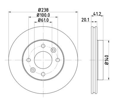Disc frana Axa fata stanga (12108560 MTR) NISSAN,RENAULT