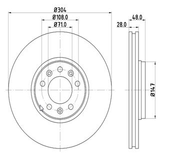 Disc frana Axa fata stanga (12108563 MTR) Citroen,FIAT,PEUGEOT,TOYOTA