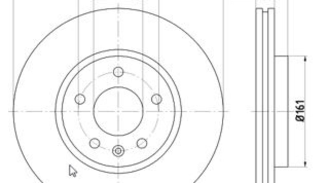 Disc frana Axa fata stanga (12108567 MTR) CHEVROLET,OPEL,VAUXHALL