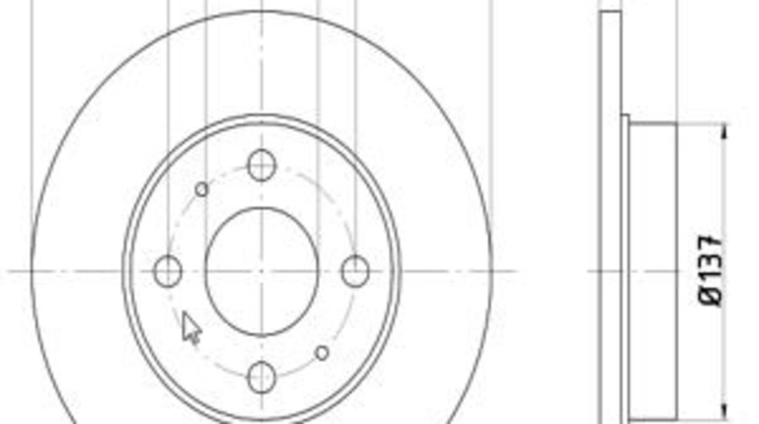 Disc frana Axa fata stanga (12108575 MTR) ABARTH,ALFA ROMEO,CHRYSLER,FIAT,FORD,LANCIA