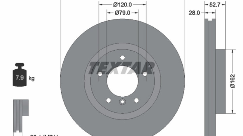 Disc frana Axa fata stanga (92071103 TEXTAR) BMW,WIESMANN