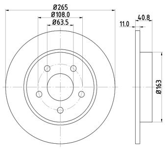 Disc frana Axa spate stanga (12108534 MTR) FORD,FORD (CHANGAN)