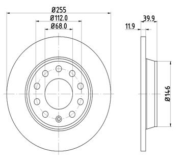 Disc frana Axa spate stanga (12108541 MTR) AUDI,SEAT