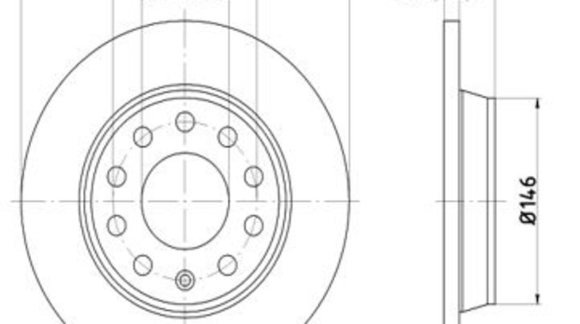 Disc frana Axa spate stanga (12108541 MTR) AUDI,SEAT