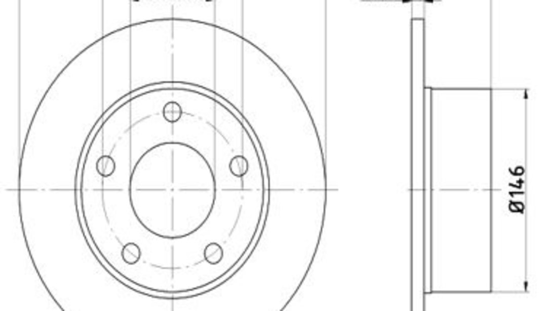 Disc frana Axa spate stanga (12108542 MTR) AUDI,SKODA,VW