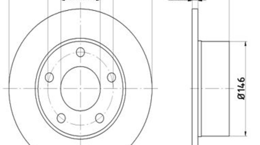 Disc frana Axa spate stanga (12108542 MTR) AUDI,SKODA,VW