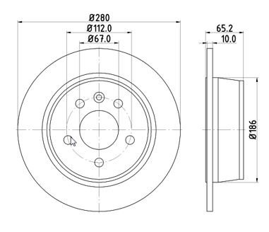 Disc frana Axa spate stanga (12108568 MTR) MERCEDES-BENZ