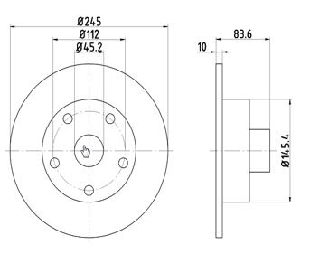 Disc frana Axa spate stanga (12108576 MTR) AUDI