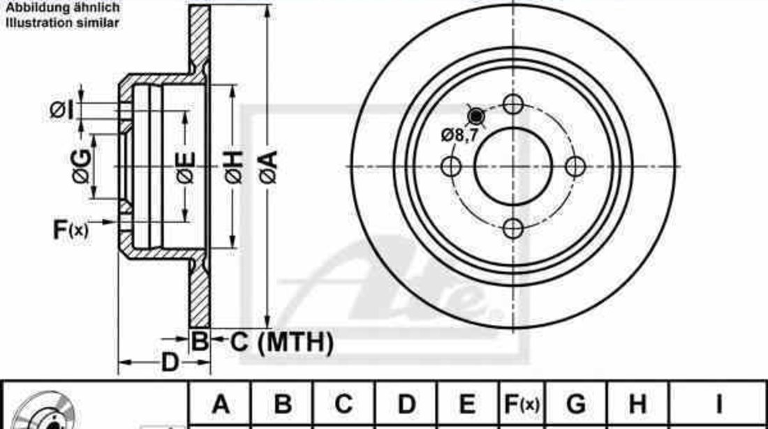 Disc frana BMW 3 E30 ATE 24.0110-0150.1