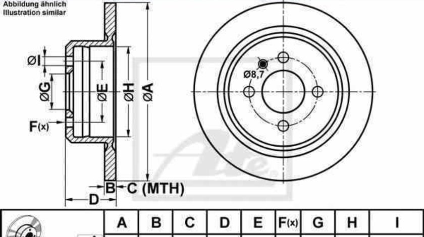 Disc frana BMW 3 E30 ATE 24.0110-0150.1