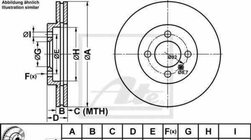 Disc frana BMW 3 E30 ATE 24.0122-0122.1