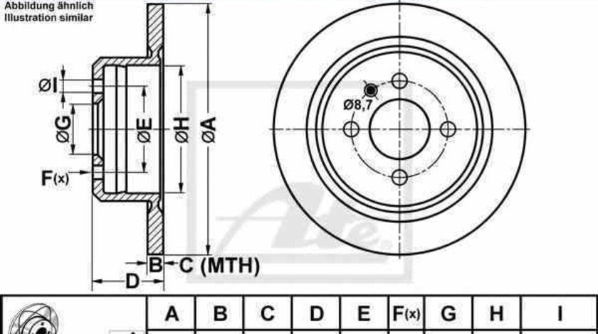 Disc frana BMW 3 E30 ATE 24.0310-0150.1