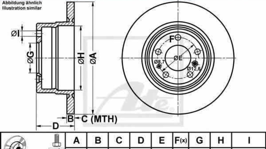 Disc frana BMW 7 E38 ATE 24.0112-0132.1