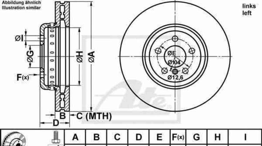 Disc frana BMW 7 F01 F02 F03 F04 ATE 24.0136-0119.2