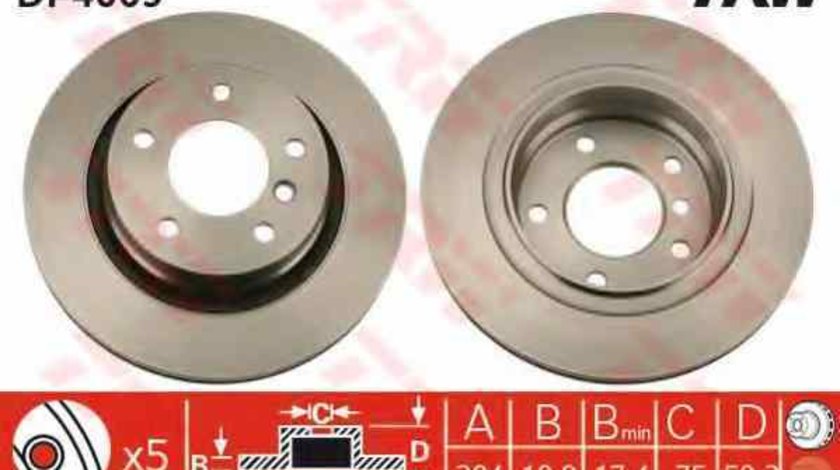 Disc frana BMW (BRILLIANCE) 3 SERIES (E46) TRW DF4069