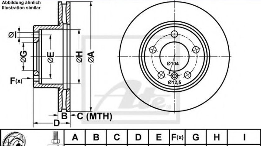 Disc frana BMW Seria 1 Cabriolet (E88) (2008 - 2013) ATE 24.0322-0238.1 piesa NOUA