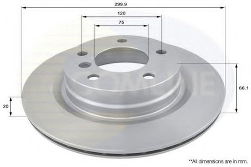 Disc frana BMW Seria 1 Cabriolet (E88) (2008 - 2013) COMLINE ADC1718V piesa NOUA