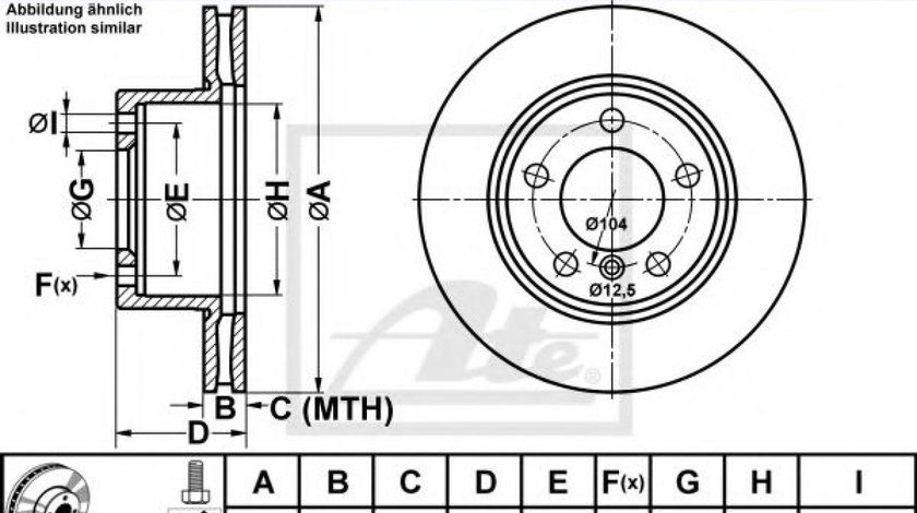 Disc frana BMW Seria 1 Cabriolet (E88) (2008 - 2013) ATE 24.0122-0238.1 piesa NOUA