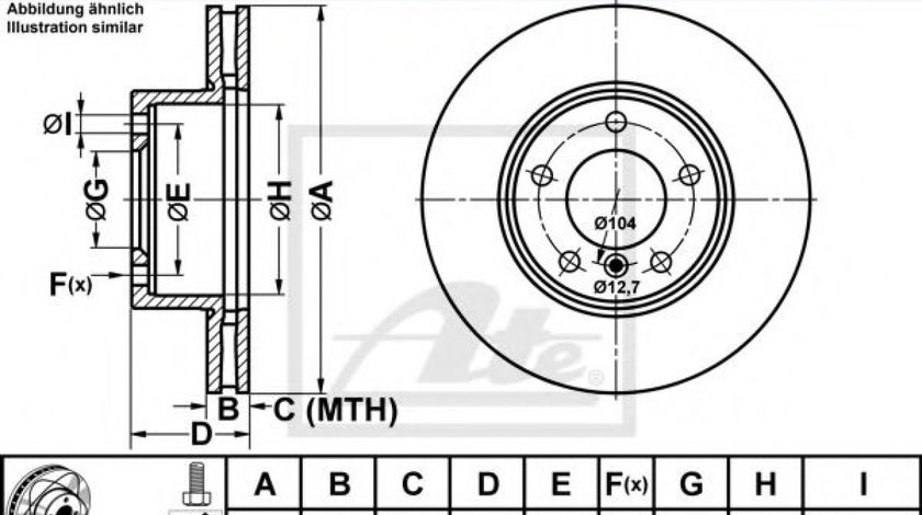 Disc frana BMW Seria 1 Cabriolet (E88) (2008 - 2013) ATE 24.0324-0197.1 piesa NOUA