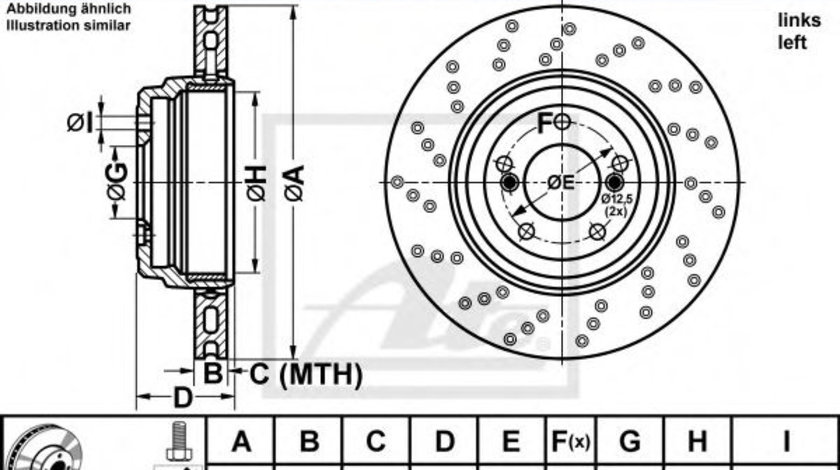 Disc frana BMW Seria 1 Cupe (E82) (2007 - 2013) ATE 24.0124-0231.2 piesa NOUA