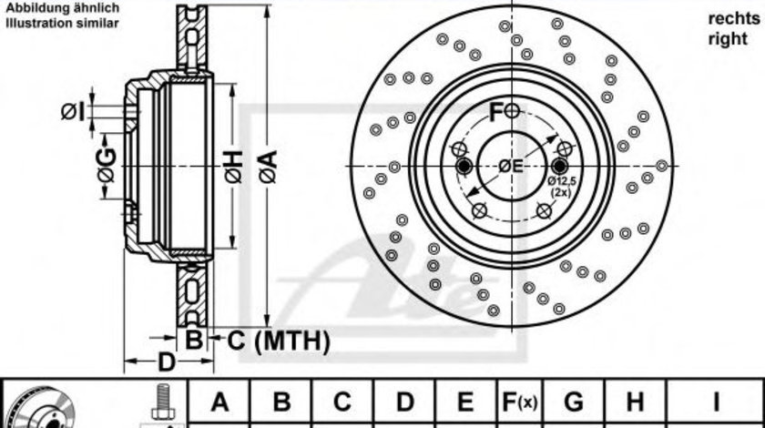 Disc frana BMW Seria 1 Cupe (E82) (2007 - 2013) ATE 24.0124-0232.2 piesa NOUA