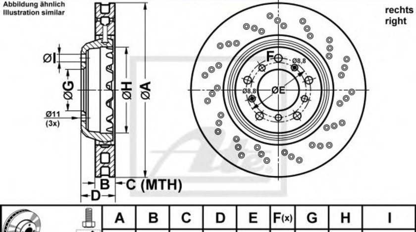 Disc frana BMW Seria 1 Cupe (E82) (2007 - 2013) ATE 24.0130-0213.2 piesa NOUA