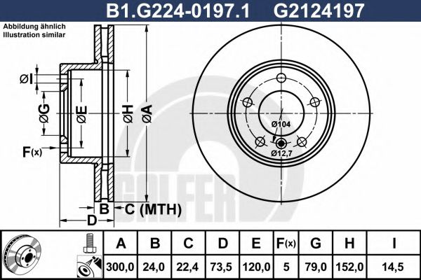 Disc frana BMW Seria 1 (E81) (2006 - 2012) GALFER B1.G224-0197.1 piesa NOUA