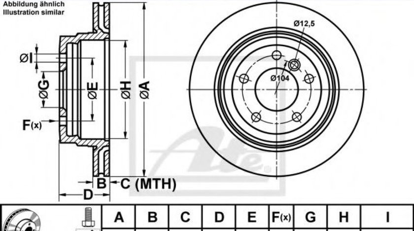 Disc frana BMW Seria 1 (E87) (2003 - 2013) ATE 24.0120-0204.1 piesa NOUA