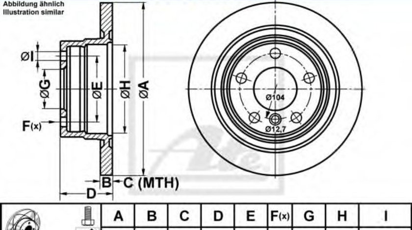 Disc frana BMW Seria 1 (E87) (2003 - 2013) ATE 24.0310-0315.1 piesa NOUA