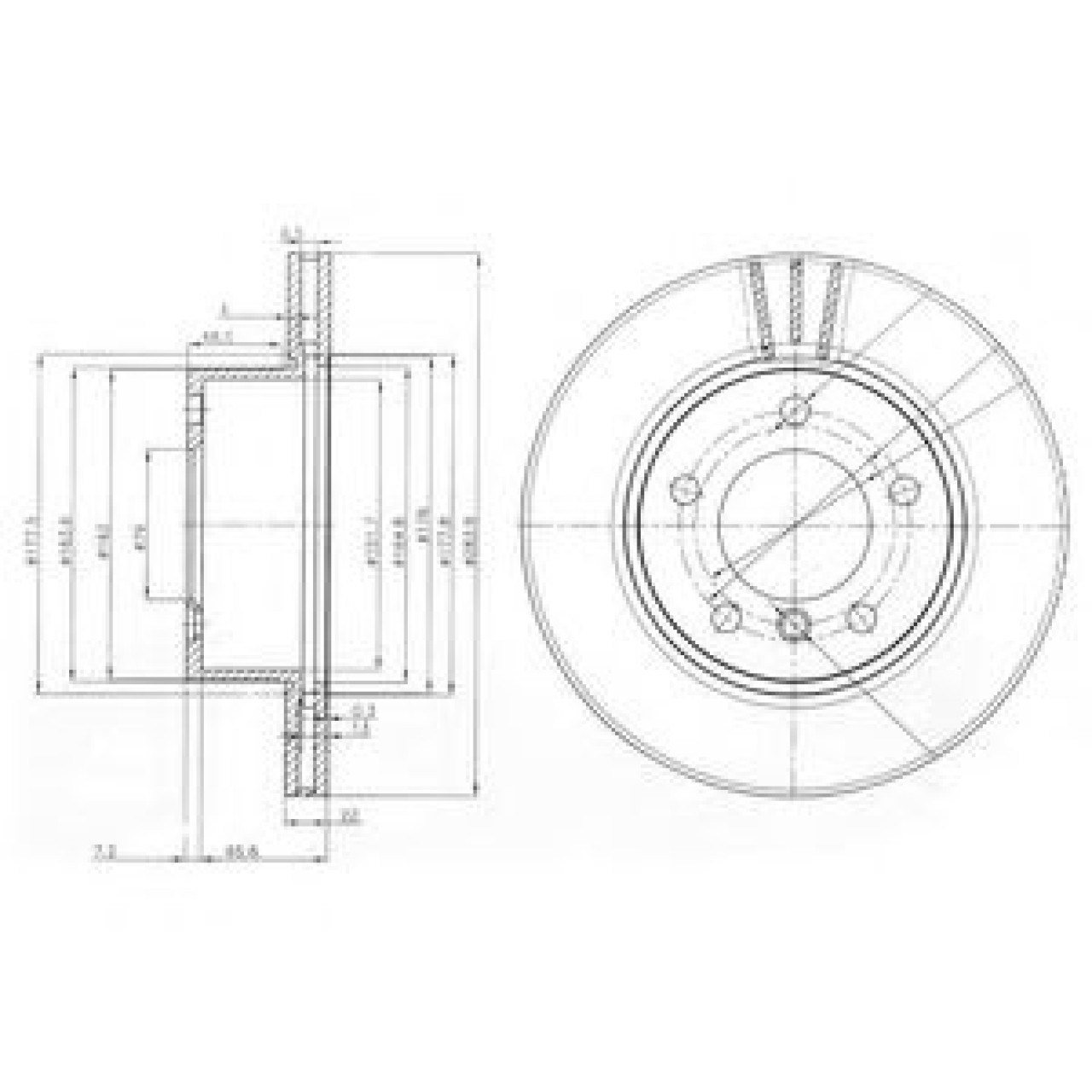 Disc frana BMW Seria 1 (E87) (2003 - 2013) DELPHI BG3899C piesa NOUA