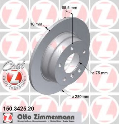 Disc frana BMW Seria 1 (E87) (2003 - 2013) ZIMMERMANN 150.3425.20 piesa NOUA