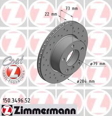 Disc frana BMW Seria 1 (F20) (2010 - 2016) ZIMMERMANN 150.3496.52 piesa NOUA