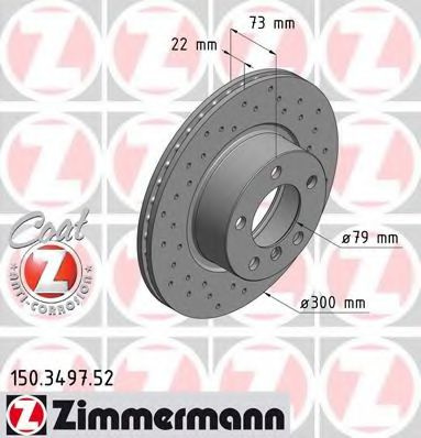 Disc frana BMW Seria 1 (F20) (2010 - 2016) ZIMMERMANN 150.3497.52 piesa NOUA