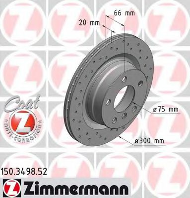 Disc frana BMW Seria 1 (F20) (2010 - 2016) ZIMMERMANN 150.3498.52 piesa NOUA
