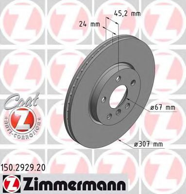 Disc frana BMW Seria 2 Gran Tourer (F46) (2015 - 2016) ZIMMERMANN 150.2929.20 piesa NOUA
