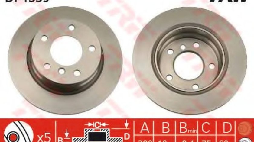 Disc frana BMW Seria 3 Cabriolet (E36) (1993 - 1999) TRW DF1539 piesa NOUA