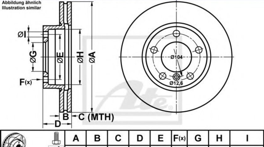 Disc frana BMW Seria 3 Cabriolet (E36) (1993 - 1999) ATE 24.0322-0115.1 piesa NOUA