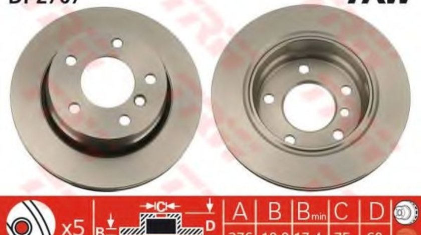 Disc frana BMW Seria 3 Cabriolet (E36) (1993 - 1999) TRW DF2767 piesa NOUA