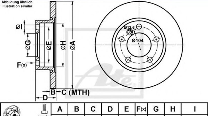 Disc frana BMW Seria 3 Cabriolet (E36) (1993 - 1999) ATE 24.0312-0126.1 piesa NOUA