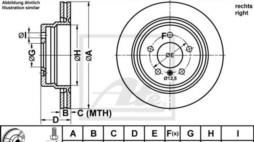 Disc frana BMW Seria 3 Cabriolet (E36) (1993 - 1999) ATE 24.0120-0190.1 piesa NOUA