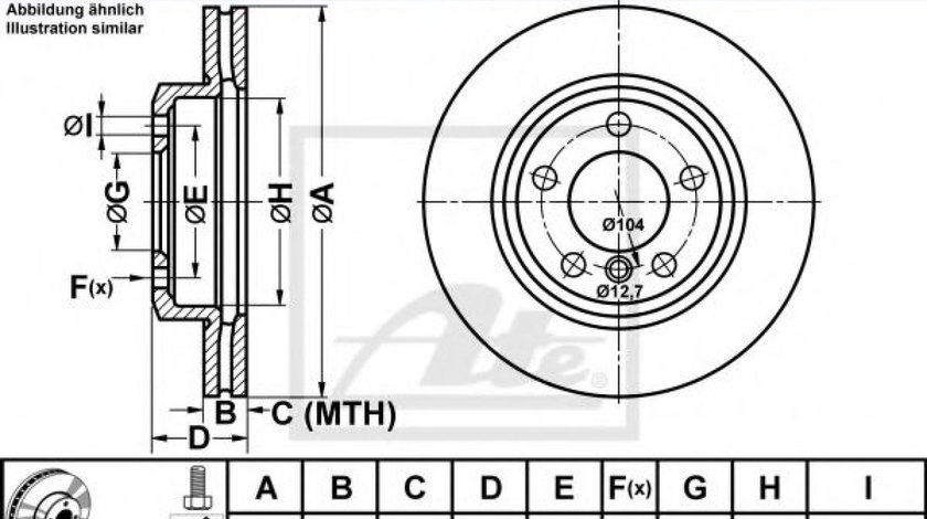 Disc frana BMW Seria 3 Cabriolet (E46) (2000 - 2007) ATE 24.0122-0160.1 piesa NOUA