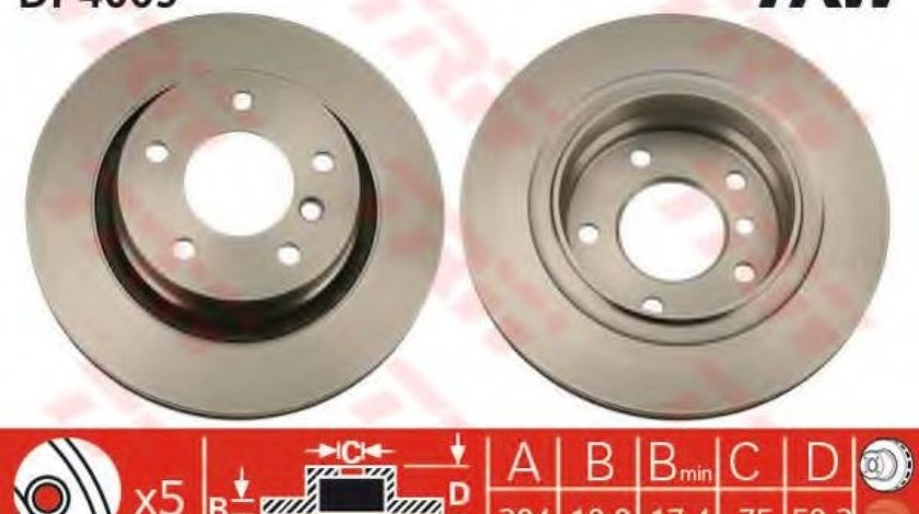 Disc frana BMW Seria 3 Cabriolet (E46) (2000 - 2007) TRW DF4069 piesa NOUA